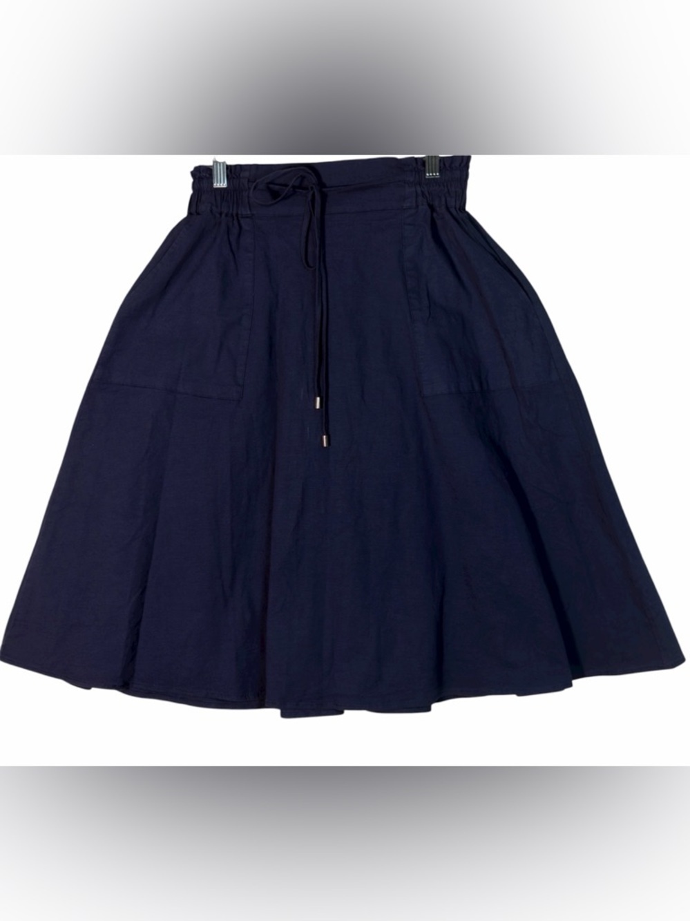 Women's Navy Drawstring Circle Skirt